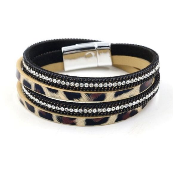 Black leopard 🐆 Wrap Bracelet/Choker!!! - Picture 1 of 4